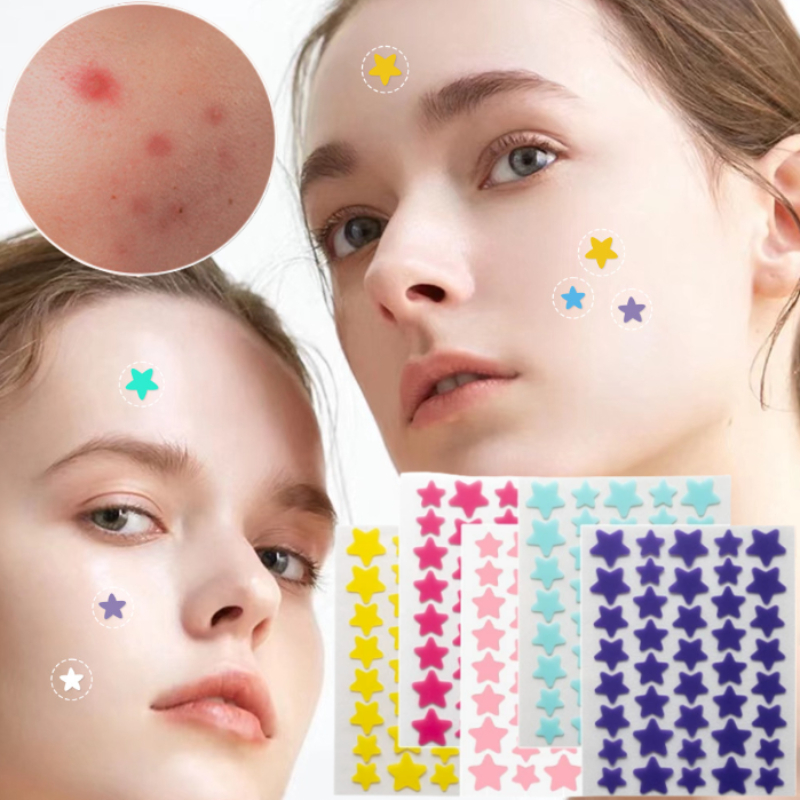 Skincare Qv - Patch d'acné étoile coloré, 7/10/14 pièces,