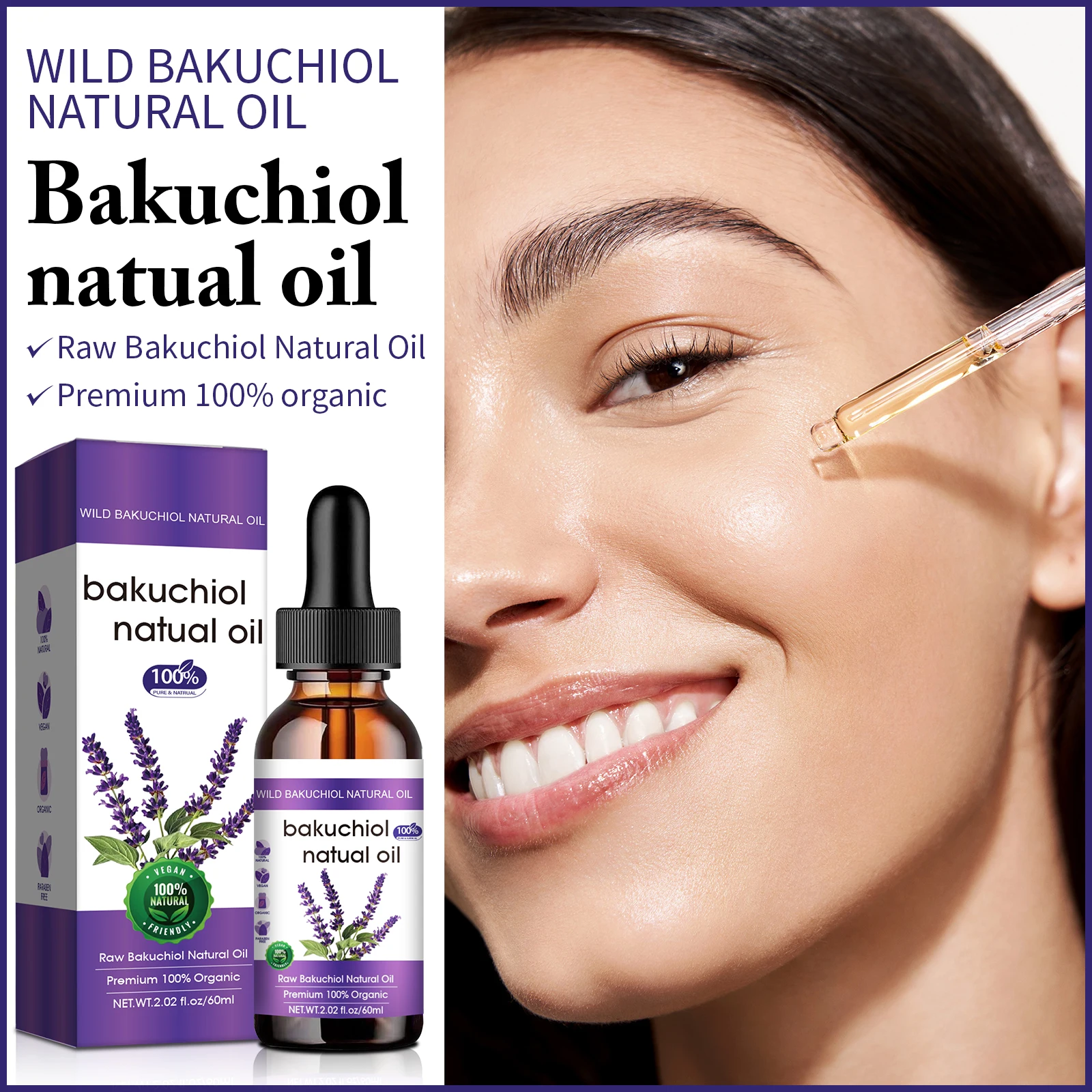Bakuchiol Retinol Alternative - Huile pour le visage anti-âge au