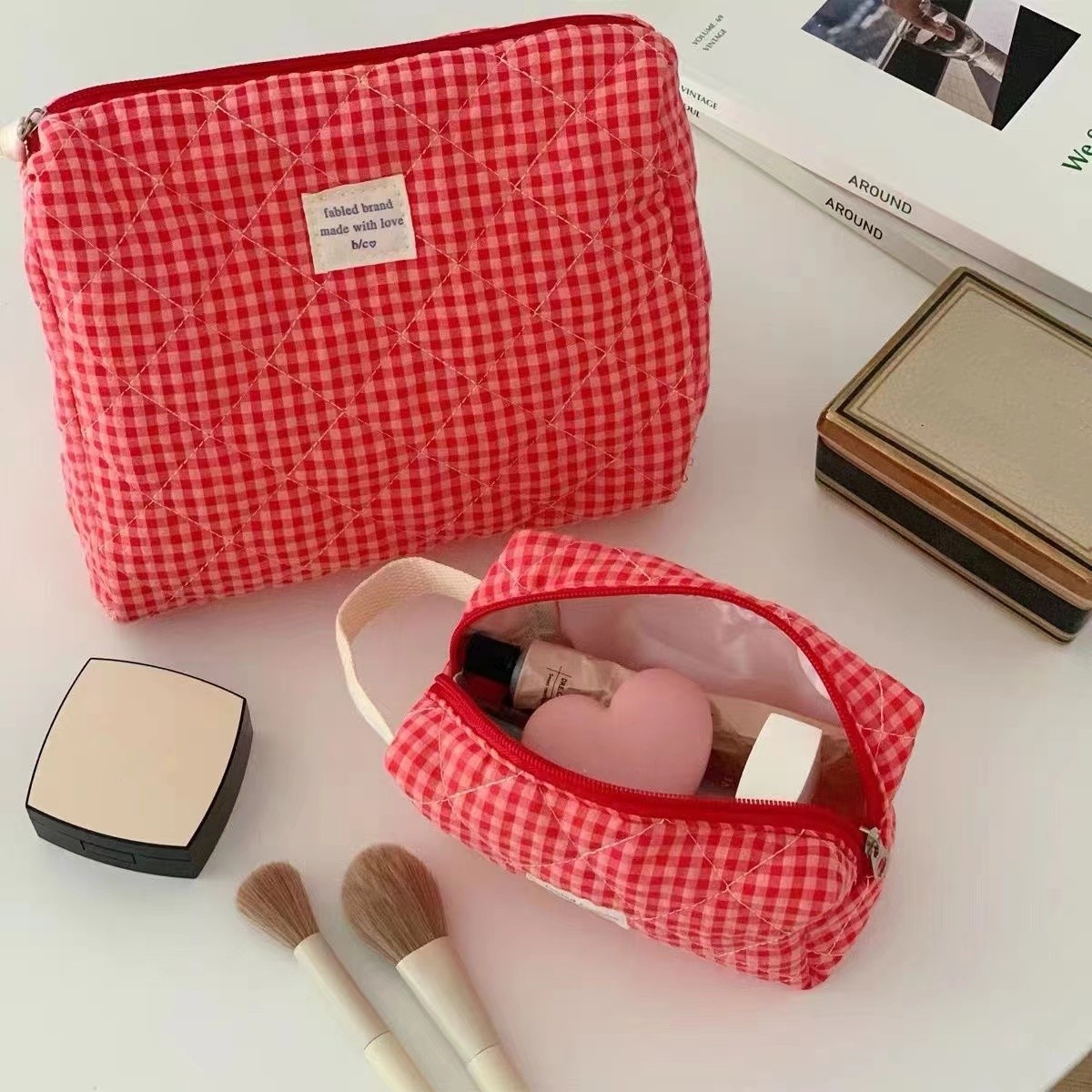 Sac à cosmétiques à carreaux d - Skincare B Erl avis et prix